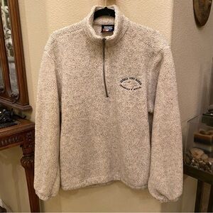 Vintage HARTWELL VIASPORT 3/4 Zip Cream Stevensville Montana Sweater Size Small